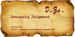 Doszpoly Zsigmond névjegykártya