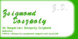 zsigmond doszpoly business card